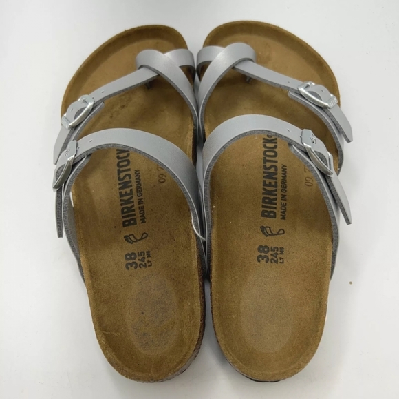NIB Birkenstock Womens Mayari Silver sandals size 38 M 7/7.5 - Picture 4 of 9